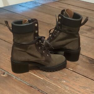 NEW Margaux 'The Skater Boot' Combat Olive Moss Green Handmade In Spain Luxury